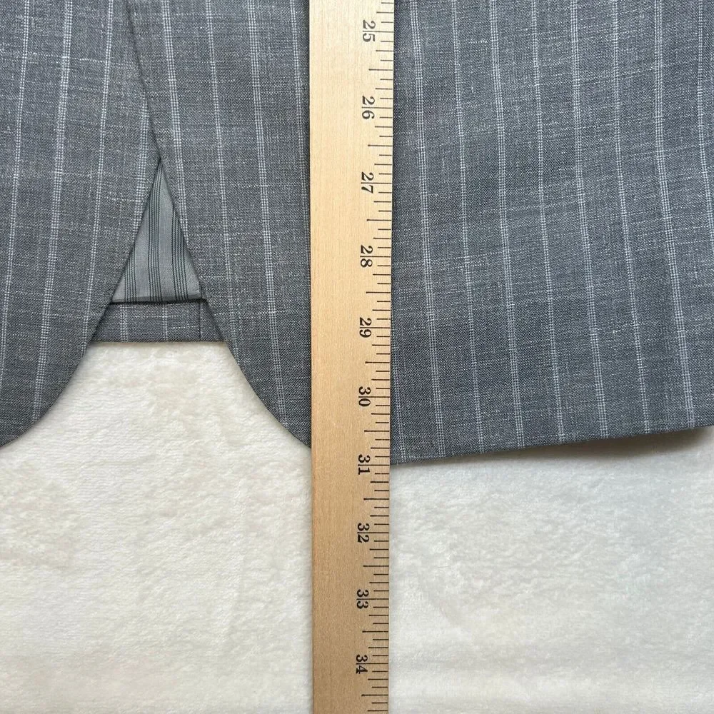 Banana Republic Silk Linen Sport Coat Mens 38R Grey Stripe Vitale Barberis Italy
